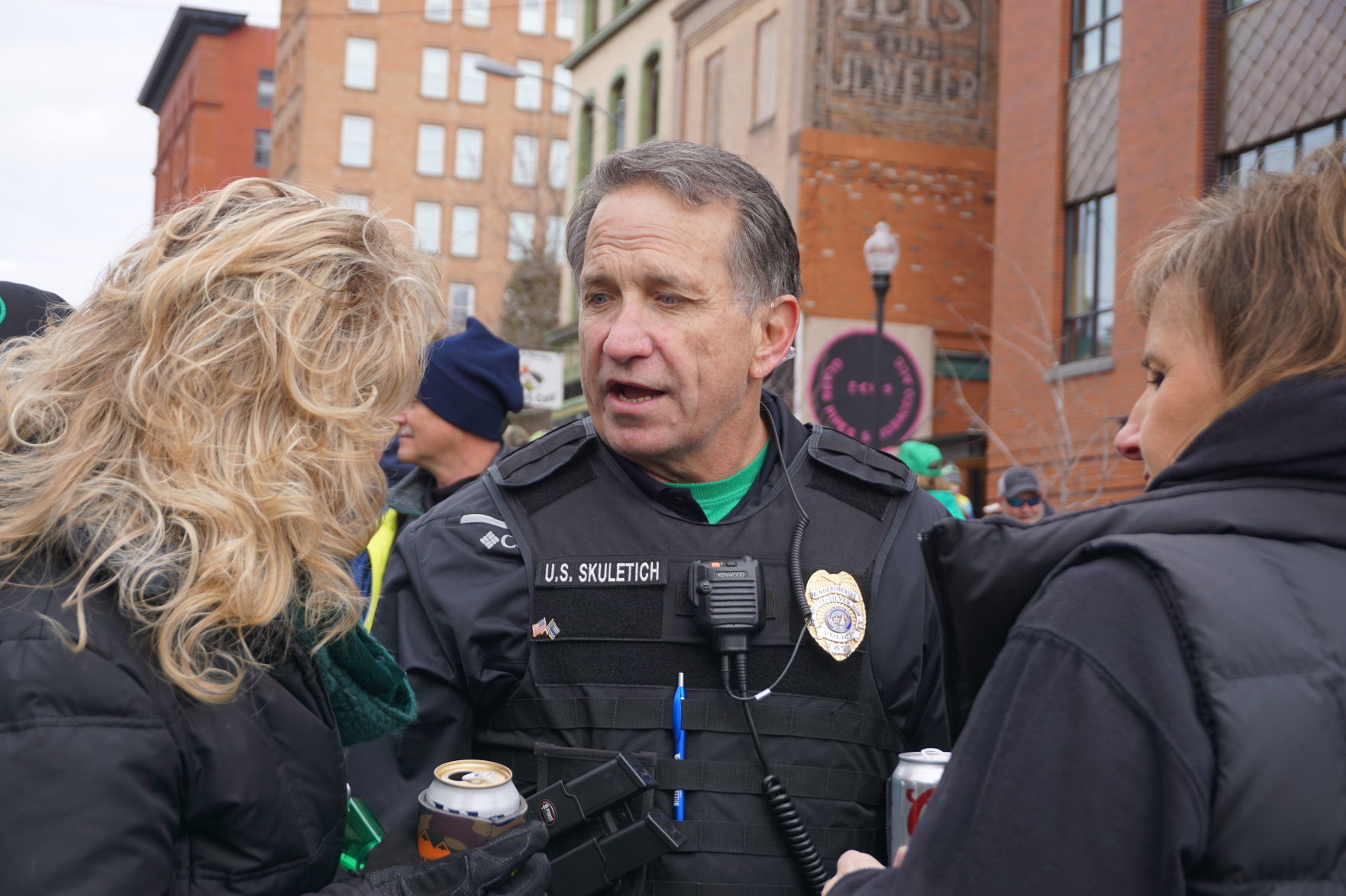 Undersheriff George Skuletich mingles with the crowd